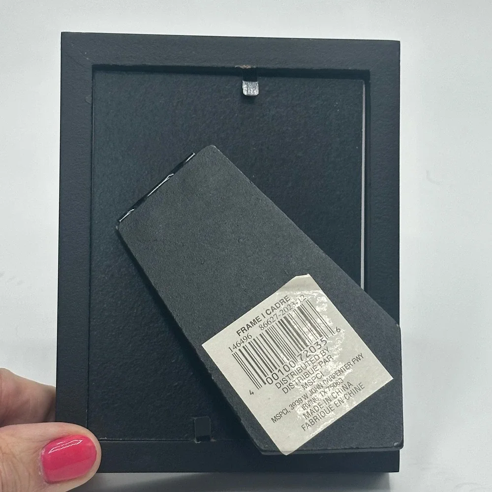 Lot of 2 Mini Picture Frames  3x4 or 2.5x3.5 Black Matted Wood Glass